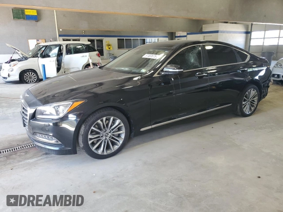 2017 Genesis G80 3.8L z VIN KMHGN4JE7HU206515, wystawiony jako Copart lot #57493675 z przebiegiem 115 108 mil mil oraz Szkoda całkowita • Salvage title. Historia ofert i sprzedaży dostępna na DreamBid. Obrazek 1.