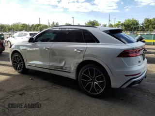 2021 Audi Q8 Prestige with VIN WA1FVAF19MD028910, listed as a Copart auction lot 64091925 with 54,787 mi miles and Salvage title. Bid and sale history available at DreamBid. Image 2.