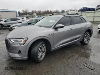 2021 Audi e-tron Premium Plus with VIN WA1LAAGEXMB017927, listed as a Copart auction lot 83877554 with 54,348 mi miles and Salvage Title. Bid and sale history available at carsss.com. Image 1.