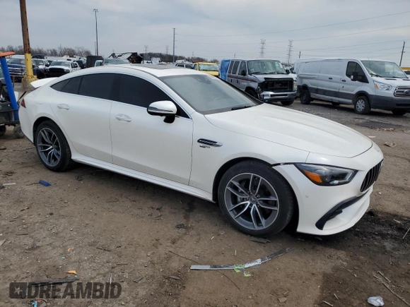 2019 Mercedes-Benz AMG GT 53 with VIN WDD7X6BB0KA007660, listed as a Copart auction lot 52593275 with 64,296 mi miles and Salvage title. Bid and sale history available at DreamBid. Image 4.