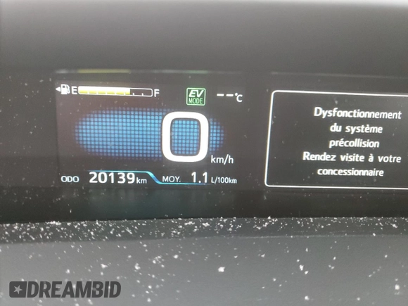 2022 Toyota Prius LE with VIN JTDKAMFPXN3201668, listed as a Copart auction lot 42558185 with 20,139 mi miles and Salvage title. Bid and sale history available at DreamBid. Image 9.