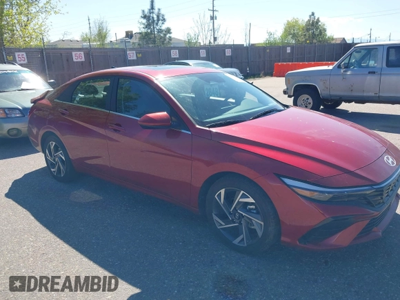 2025 Hyundai Elantra SEL Convenience with VIN KMHLS4DG0SU861661, listed as a IAAI auction lot 42178392 with 20,518 mi miles and . Bid and sale history available at DreamBid. Image 1.