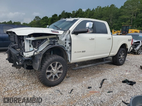 2020 Ram 2500 Longhorn with VIN 3C6UR5GL8LG147355, listed as a Copart auction lot 59675815 with 53,147 mi miles and Salvage title. Bid and sale history available at DreamBid. Image 1.