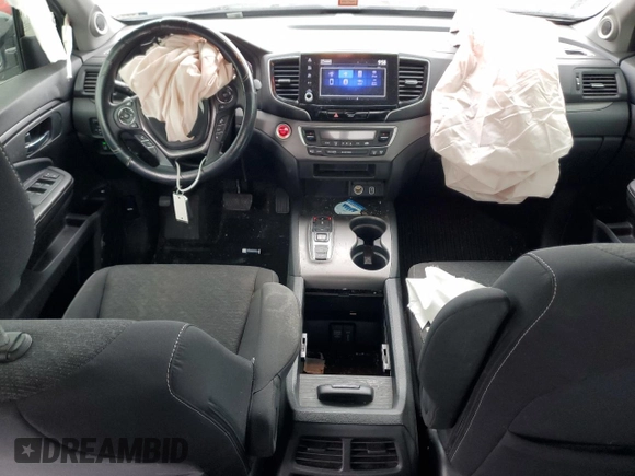 2021 Honda Ridgeline Sport with VIN 5FPYK3F18MB009882, listed as a Copart auction lot 57136205 with 43,549 mi miles and Salvage title. Bid and sale history available at DreamBid. Image 8.