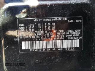 2018 Subaru Legacy Limited with VIN 4S3BNEN65J3036898, listed as a Copart auction lot 50165535 with 96,864 mi miles and Salvage Title. Bid and sale history available at carsss.com. Image 12.