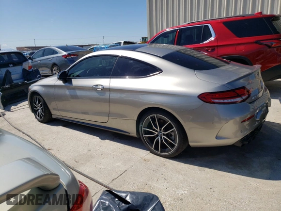 2020 Mercedes-Benz C 43 AMG with VIN W1KWJ6EB7LF991418, listed as a Copart auction lot 43448475 with 26,350 mi miles and Salvage title. Bid and sale history available at DreamBid. Image 2.