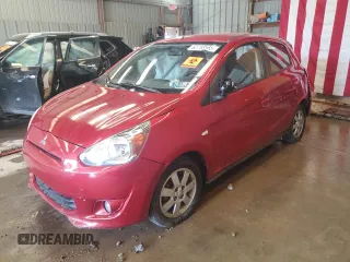 2014 Mitsubishi Mirage ES with VIN ML32A4HJ3EH015419, listed as a Copart auction lot 60758865 with 69,101 mi miles and Salvage title. Bid and sale history available at DreamBid. Image 1.