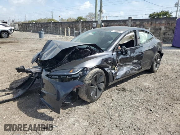 2024 Tesla Model 3 with VIN 5YJ3E1EA5RF742432, listed as a Copart auction lot 47646525 with 3,792 mi miles and Non Repairable. Bid and sale history available at DreamBid. Image 1.