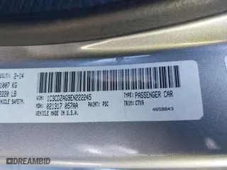 2014 Dodge Avenger SE with VIN 1C3CDZAG9EN222245, listed as a IAAI auction lot 41624596 with NaN miles. Bid and sale history available at carsss.com. Image 9.
