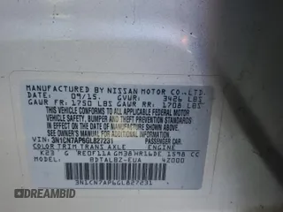 2016 Nissan Versa SV with VIN 3N1CN7AP6GL827231, listed as a Copart auction lot 50433715 with Not Provided miles and Clean Title. Bid and sale history available at carsss.com. Image 12.