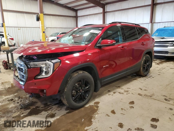 2022 GMC Terrain AT4 with VIN 3GKALYEV2NL170227, listed as a Copart auction lot 44618195 with 68,381 mi miles and Salvage Title. Bid and sale history available at DreamBid. Image 1.