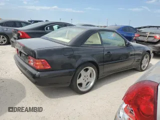 1999 Mercedes-Benz SL-Class with VIN WDBFA68F0XF177818, listed as a Copart auction lot 75025494 with 0 mi miles and Salvage Title. Bid and sale history available at carsss.com. Image 3.