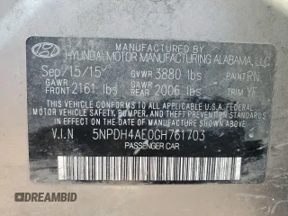 2016 Hyundai Elantra SE with VIN 5NPDH4AE0GH761703, listed as a Copart auction lot 46860205 with 172,588 mi miles and Salvage title. Bid and sale history available at DreamBid. Image 14.