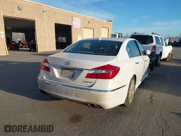 2013 Hyundai Genesis 3.8L with VIN KMHGC4DD0DU237513, listed as a IAAI auction lot 41329930 with 186,770 mi miles and . Bid and sale history available at DreamBid. Image 4.