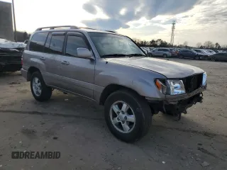 2005 Toyota Land Cruiser with VIN JTEHT05J952072785, listed as a Copart auction lot 46064555 with 184,943 mi miles and Salvage Title. Bid and sale history available at carsss.com. Image 4.