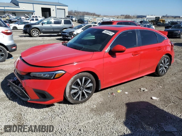 2023 Honda Civic Sedan EX with VIN 2HGFE1F76PH323255, listed as a Copart auction lot 46694425 with 25,455 mi miles and Salvage Title. Bid and sale history available at carsss.com. Image 1.