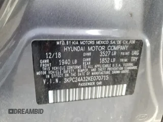 2019 Hyundai Accent SE with VIN 3KPC24A32KE070715, listed as a Copart auction lot 70089183 with 0 mi miles. Bid and sale history available at carsss.com. Image 12.