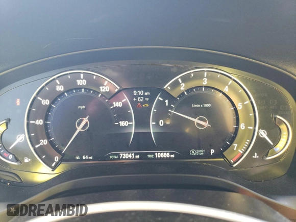 2019 BMW X4 xDrive30i with VIN 5UXUJ3C50KLG55561, listed as a Copart auction lot 53105385 with 73,041 mi miles and Salvage title. Bid and sale history available at DreamBid. Image 9.