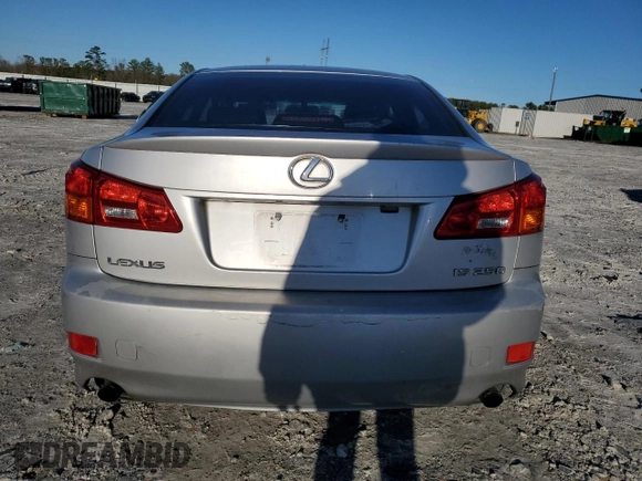 2006 Lexus IS 250 Manual with VIN JTHBK262665018536, listed as a Copart auction lot 45328565 with 266,705 mi miles and Salvage Title. Bid and sale history available at carsss.com. Image 6.