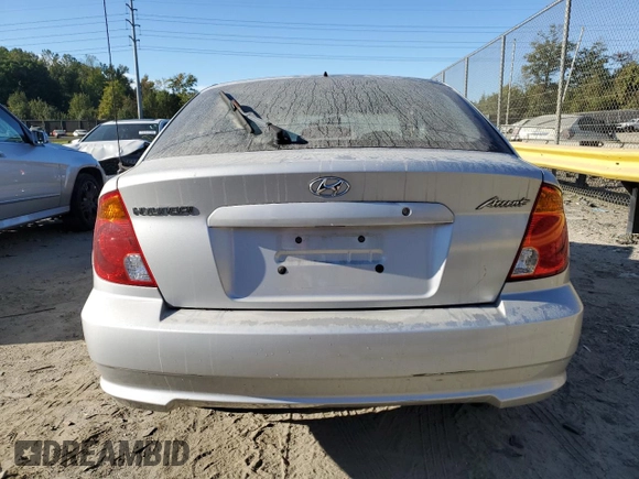 2003 Hyundai Accent GL with VIN KMHCG35C93U260712, listed as a Copart auction lot 75209844 with 0 mi miles and Salvage Title. Bid and sale history available at carsss.com. Image 6.