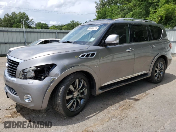 2014 Infiniti QX80 with VIN JN8AZ2NE1E9067594, listed as a Copart auction lot 60652435 with 109,062 mi miles and Salvage title. Bid and sale history available at DreamBid. Image 1.
