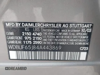 2004 Mercedes-Benz E 320 with VIN WDBUF65J84A443869, listed as a IAAI auction lot 41994376 with 182,961 mi miles and . Bid and sale history available at carsss.com. Image 9.
