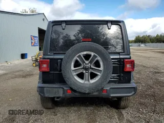 2021 Jeep Wrangler Unlimited Sahara with VIN 1C4HJXEG7MW593969, listed as a Copart auction lot 74041454 with Not provided miles and Non repairable. Bid and sale history available at DreamBid. Image 6.