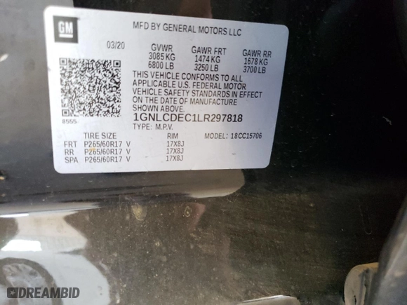 2020 Chevrolet Tahoe Commercial with VIN 1GNLCDEC1LR297818, listed as a Copart auction lot 74242524 with 35,716 mi miles and Salvage Title. Bid and sale history available at carsss.com. Image 12.