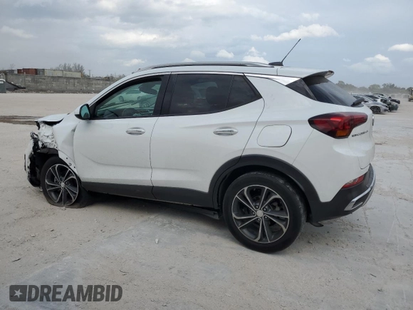 2021 Buick Encore GX Essence with VIN KL4MMFSL1MB144354, listed as a Copart auction lot 48575195 with 90,974 mi miles and Salvage title. Bid and sale history available at DreamBid. Image 2.