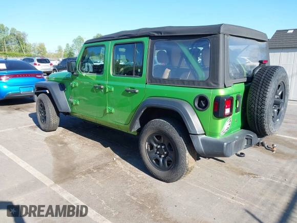 2018 Jeep Wrangler Unlimited Sport S z VIN 1C4HJXDG8JW287876, wystawiony jako IAAI lot #41990385 z przebiegiem 43 420 mil mil oraz . Historia ofert i sprzedaży dostępna na DreamBid. Obrazek 3.
