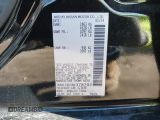 2024 Nissan Altima 2.5 S with VIN 1N4BL4BV4RN378702, listed as a IAAI auction lot 41342505 with 12,765 mi miles. Bid and sale history available at carsss.com. Image 9.