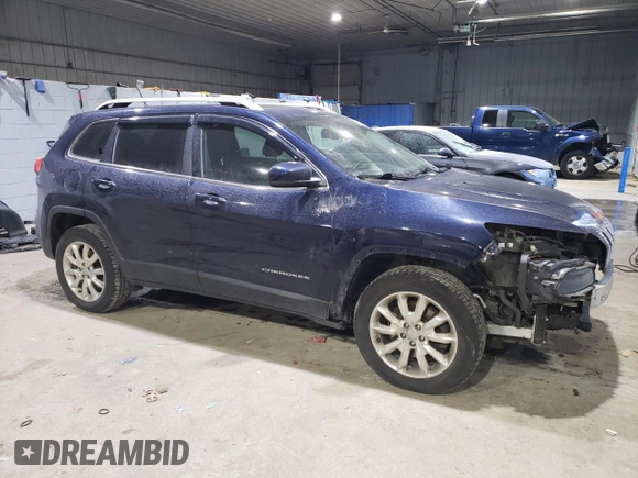 2015 Jeep Cherokee Limited with VIN 1C4PJMDB2FW655409, listed as a Copart auction lot 88255715 with 109,262 mi miles and Salvage Title. Bid and sale history available at carsss.com. Image 4.