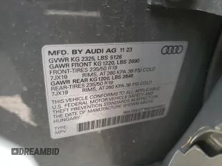 2024 Audi Q3 S line Premium with VIN WA1DECF36R1072831, listed as a Copart auction lot 57332885 with 9,667 mi miles and Salvage title. Bid and sale history available at DreamBid. Image 12.
