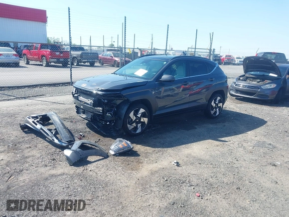 2025 Hyundai Kona Limited with VIN KM8HECA37SU190630, listed as a IAAI auction lot 41973164 with 6,850 mi miles and . Bid and sale history available at carsss.com. Image 18.