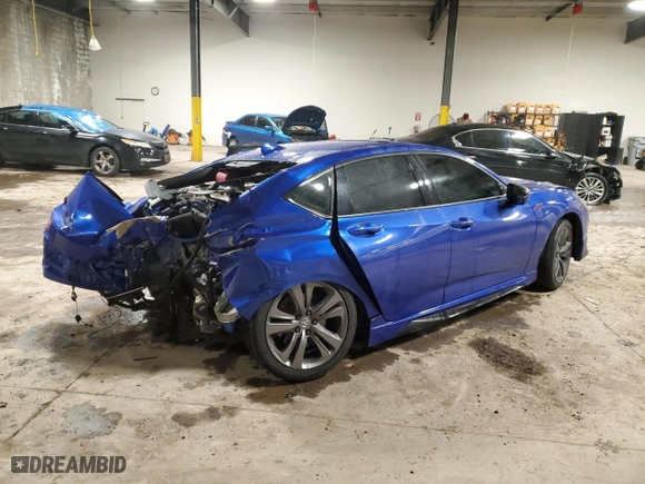 2022 Acura TLX w/A-Spec Package with VIN 19UUB5F56NA000745, listed as a Copart auction lot 86338994 with 0 mi miles and Salvage Title. Bid and sale history available at carsss.com. Image 3.