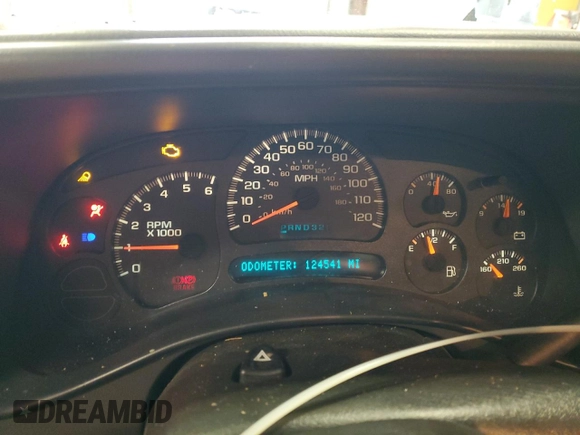 2005 Chevrolet Silverado 1500 LS with VIN 1GCEC14T75Z254816, listed as a Copart auction lot 45102935 with 124,541 mi miles and Salvage title. Bid and sale history available at DreamBid. Image 9.