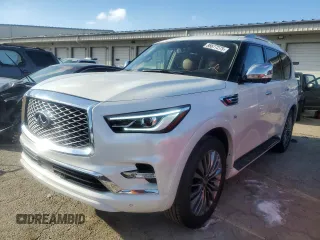 2019 Infiniti QX80 LUXE with VIN JN8AZ2NE3K9235859, listed as a Copart auction lot 88677275 with 65,087 mi miles and Salvage Title. Bid and sale history available at carsss.com. Image 1.
