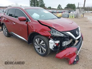 2019 Nissan Murano Platinum with VIN 5N1AZ2MJ0KN152290, listed as a IAAI auction lot 41299085 with 25,668 mi miles and . Bid and sale history available at DreamBid. Image 1.