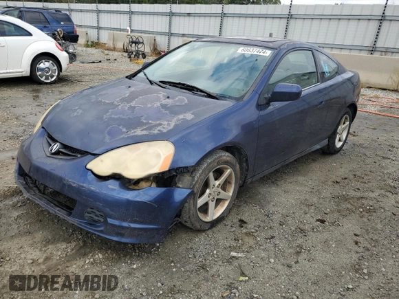 2003 Acura RSX with VIN JH4DC548X3C013829, listed as a Copart auction lot 60637474 with 247,358 mi miles and Salvage Title. Bid and sale history available at carsss.com. Image 1.