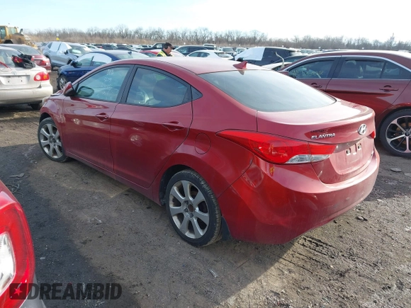 2012 Hyundai Elantra Limited with VIN KMHDH4AE7CU362802, listed as a IAAI auction lot 41586925 with 181,240 mi miles. Bid and sale history available at carsss.com. Image 3.
