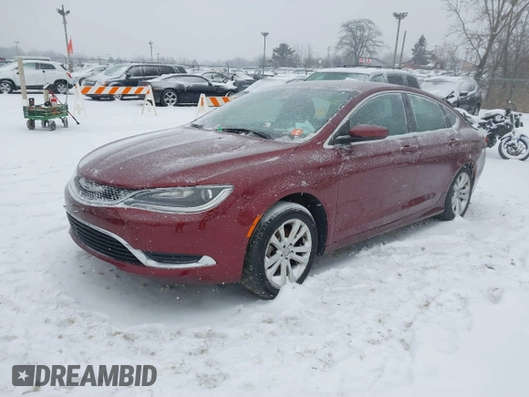 2015 Chrysler 200 Limited with VIN 1C3CCCAB9FN611778, listed as a IAAI auction lot 41288581 with 89,884 mi miles. Bid and sale history available at carsss.com. Image 2.
