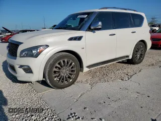 2015 Infiniti QX80 z VIN JN8AZ2NE9F9083611, wystawiony jako Copart lot #53046305 z przebiegiem 143 167 mil mil oraz Szkoda całkowita • Salvage title. Historia ofert i sprzedaży dostępna na DreamBid. Obrazek 1.