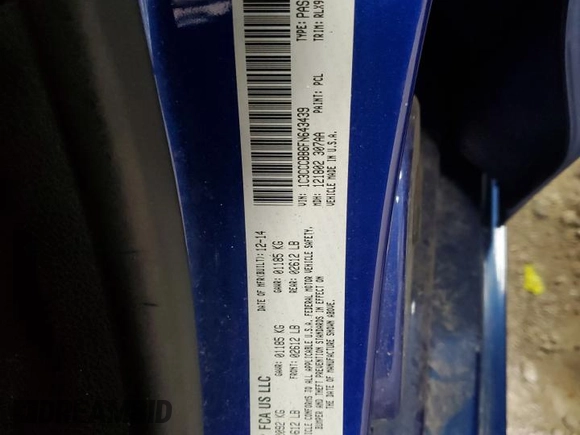 2015 Chrysler 200 S with VIN 1C3CCCBB6FN643439, listed as a Copart auction lot 50949045 with 102,877 mi miles and Non Repairable. Bid and sale history available at carsss.com. Image 14.