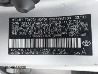 2010 Toyota Prius II z VIN JTDKN3DU4A0149991, wystawiony jako IAAI lot #42309771 z przebiegiem 262 350 mil mil oraz . Historia ofert i sprzedaży dostępna na DreamBid. Obrazek 9.