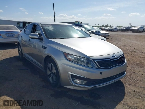 2012 Kia Optima Hybrid with VIN KNAGM4AD3C5033803, listed as a IAAI auction lot 42068386 with 115,442 mi miles. Bid and sale history available at carsss.com. Image 1.
