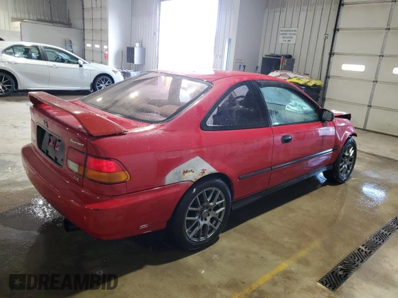 1997 Honda Civic DX with VIN 1HGEJ6122VL097179, listed as a Copart auction lot 45279655 with 180,744 mi miles and Salvage Title. Bid and sale history available at carsss.com. Image 3.