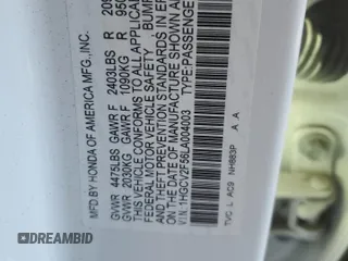 2020 Honda Accord EX-L z VIN 1HGCV2F56LA004003, wystawiony jako Copart lot #44453535 z przebiegiem Nie podano mil oraz Szkoda całkowita • Salvage title. Historia ofert i sprzedaży dostępna na DreamBid. Obrazek 12.