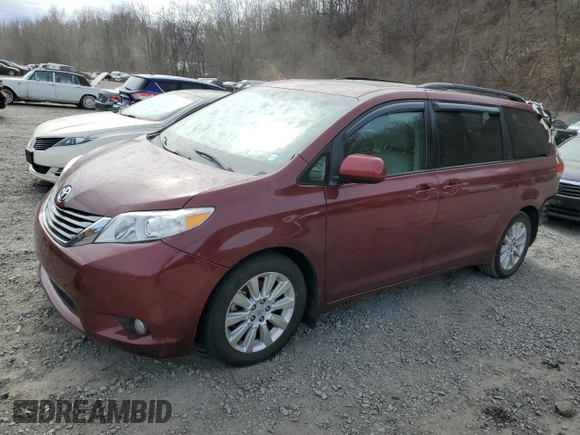 2012 Toyota Sienna XLE with VIN 5TDDK3DC2CS048425, listed as a Copart auction lot 48847955 with 165,631 mi miles and Salvage Title. Bid and sale history available at carsss.com. Image 1.