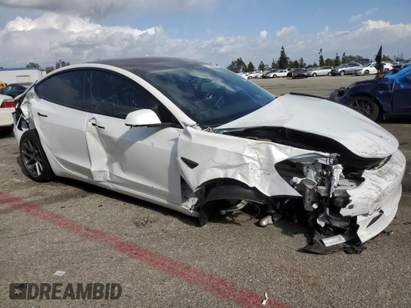 2023 Tesla Model 3 with VIN 5YJ3E1EA5PF486726, listed as a Copart auction lot 51659655 with 14,632 mi miles and Salvage title. Bid and sale history available at DreamBid. Image 4.