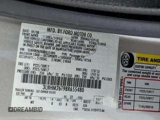 2008 Lincoln MKZ with VIN 3LNHM26T98R655480, listed as a Copart auction lot 49313205 with 68,106 mi miles and Salvage Title. Bid and sale history available at carsss.com. Image 12.